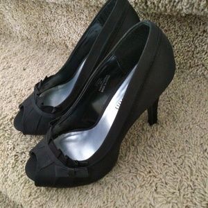 Black Open Toe Heels